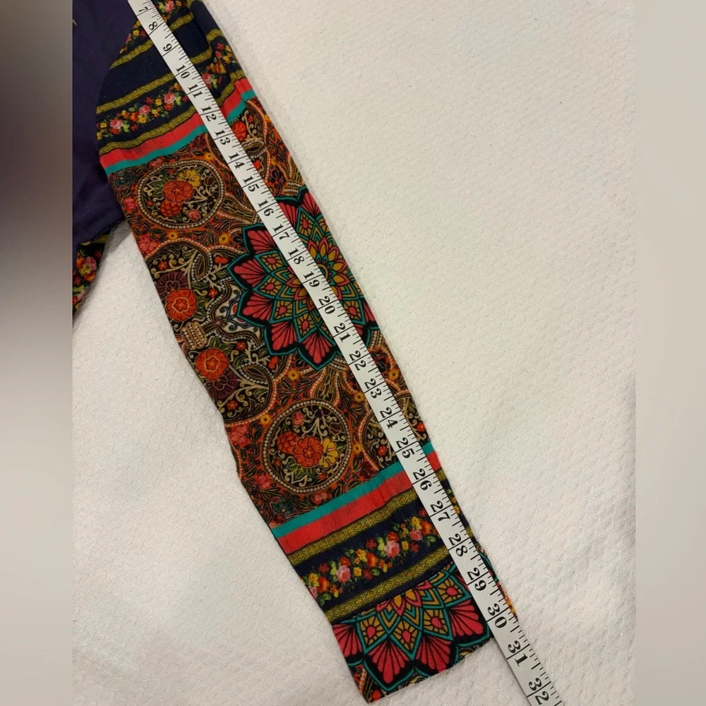 All About Her Embroidered Mosaic Button-Up Shirt 100% Cotton (XL) Hippie Gypsy - Picture 11 of 17